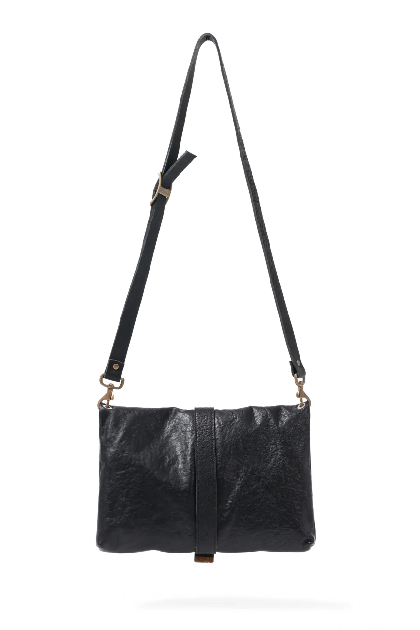 ierib exclusive Folded Clutch Bag with Shoulder Strap / FVT Oiled Horse (BLACK) - Image 3