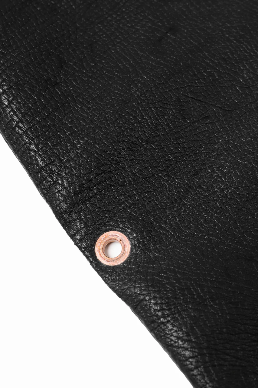 ierib exclusive folded shoulder-clutch bag / Shrunken Rough Bull (BLACK) - Image 25