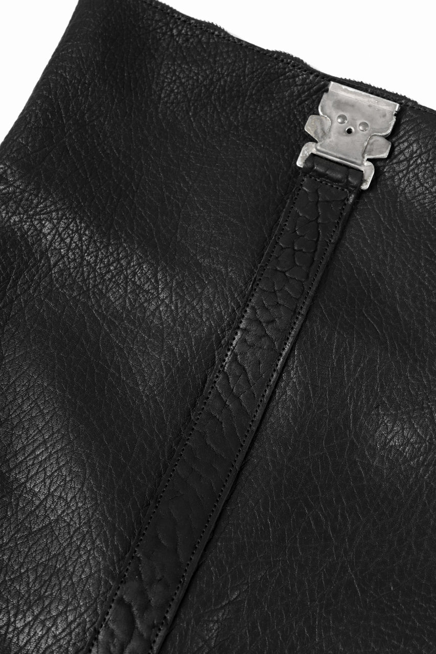 ierib exclusive folded shoulder-clutch bag / Shrunken Rough Bull (BLACK) - Image 27
