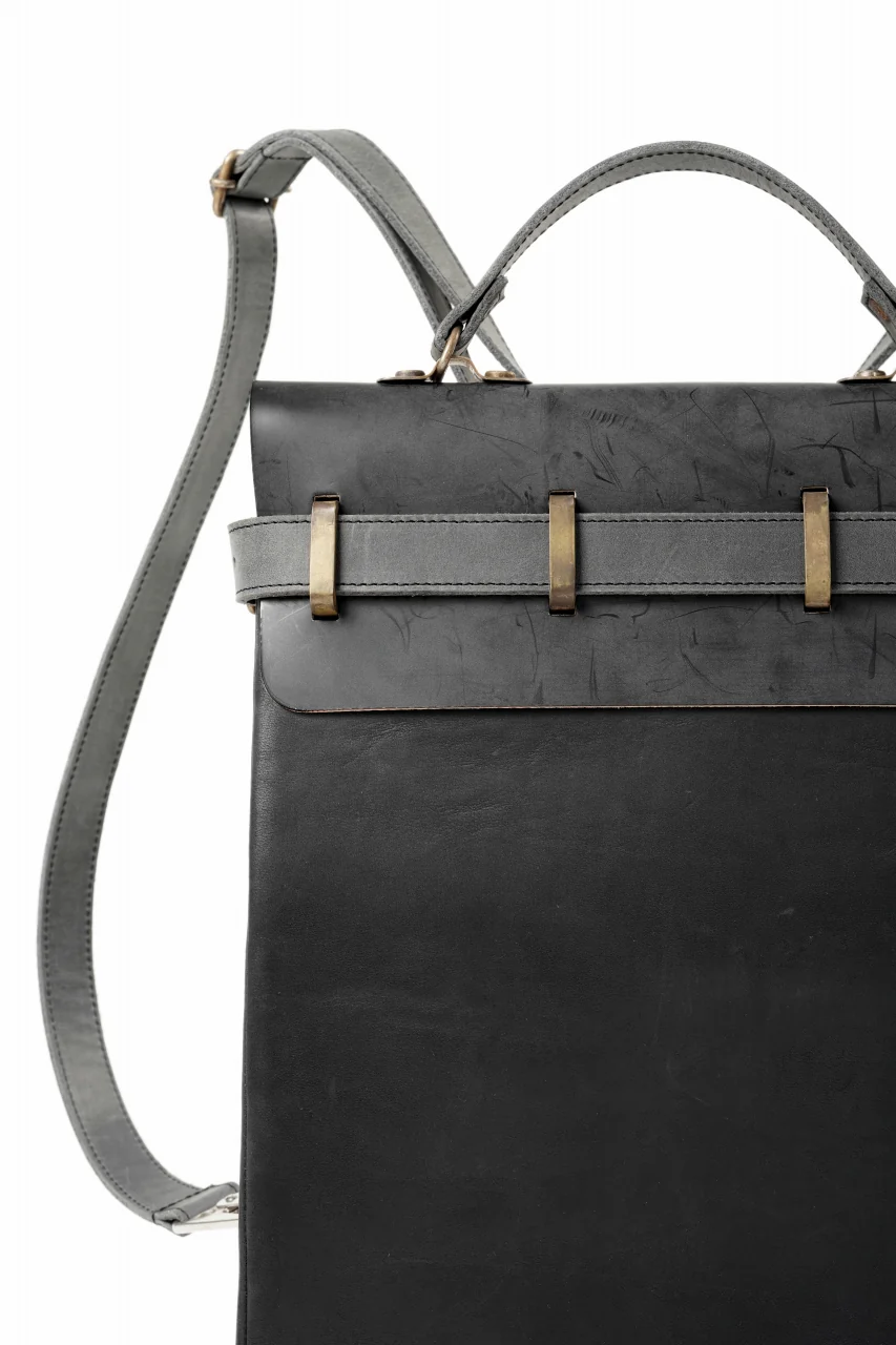 ierib exclusive GV Ruck Sack / Shell Cordovan + Horse Nubuck Leather (BLACK) - Image 10