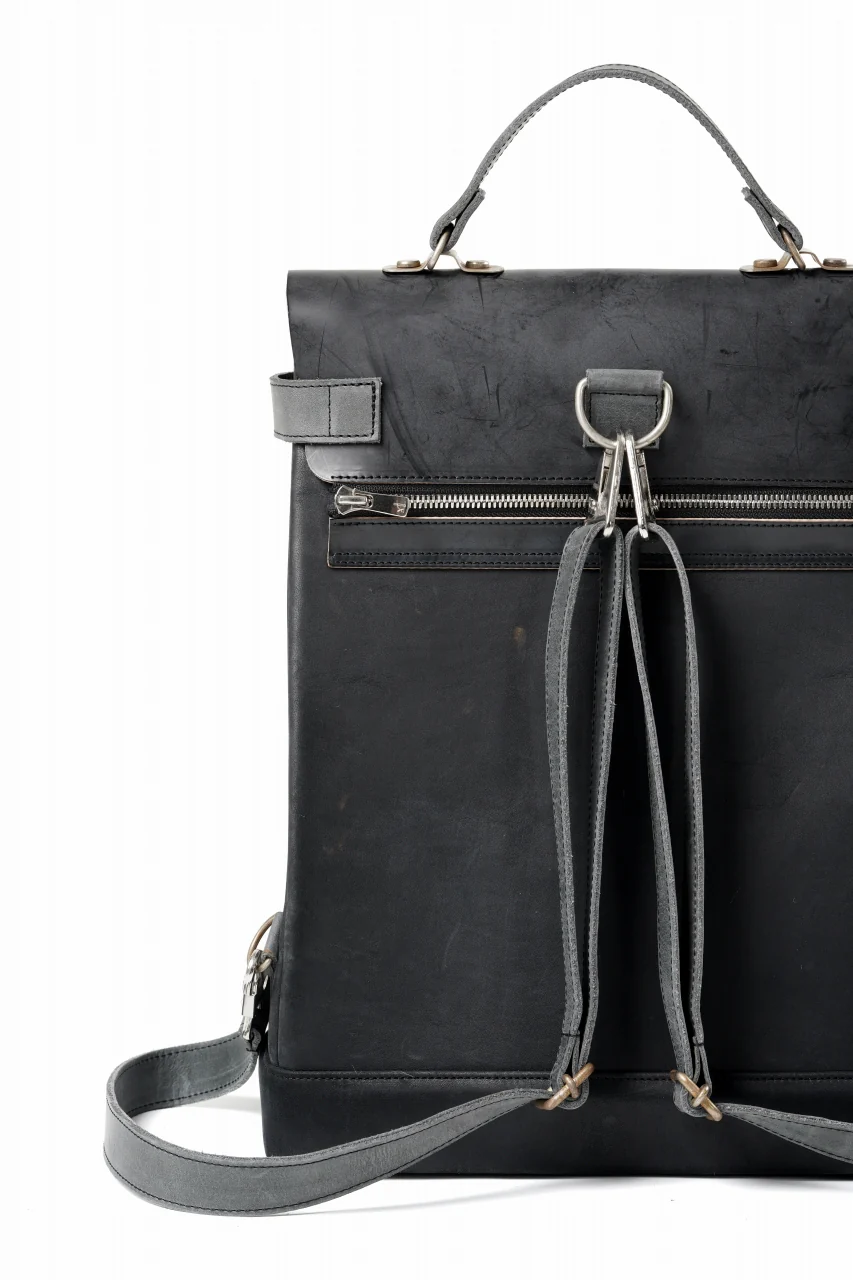 ierib exclusive GV Ruck Sack / Shell Cordovan + Horse Nubuck Leather (BLACK) - Image 14
