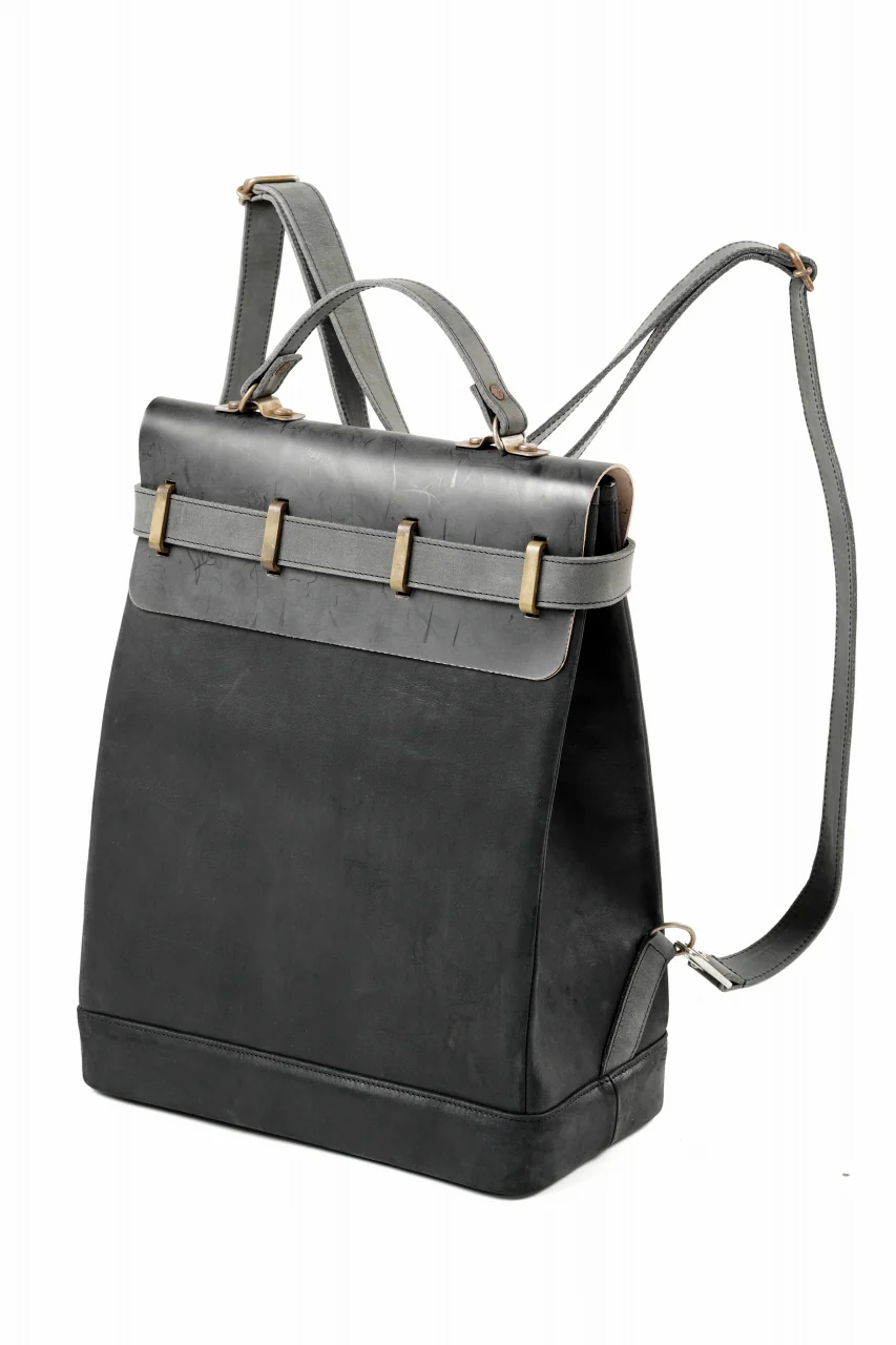 ierib exclusive GV Ruck Sack / Shell Cordovan + Horse Nubuck Leather (BLACK) - Image 2