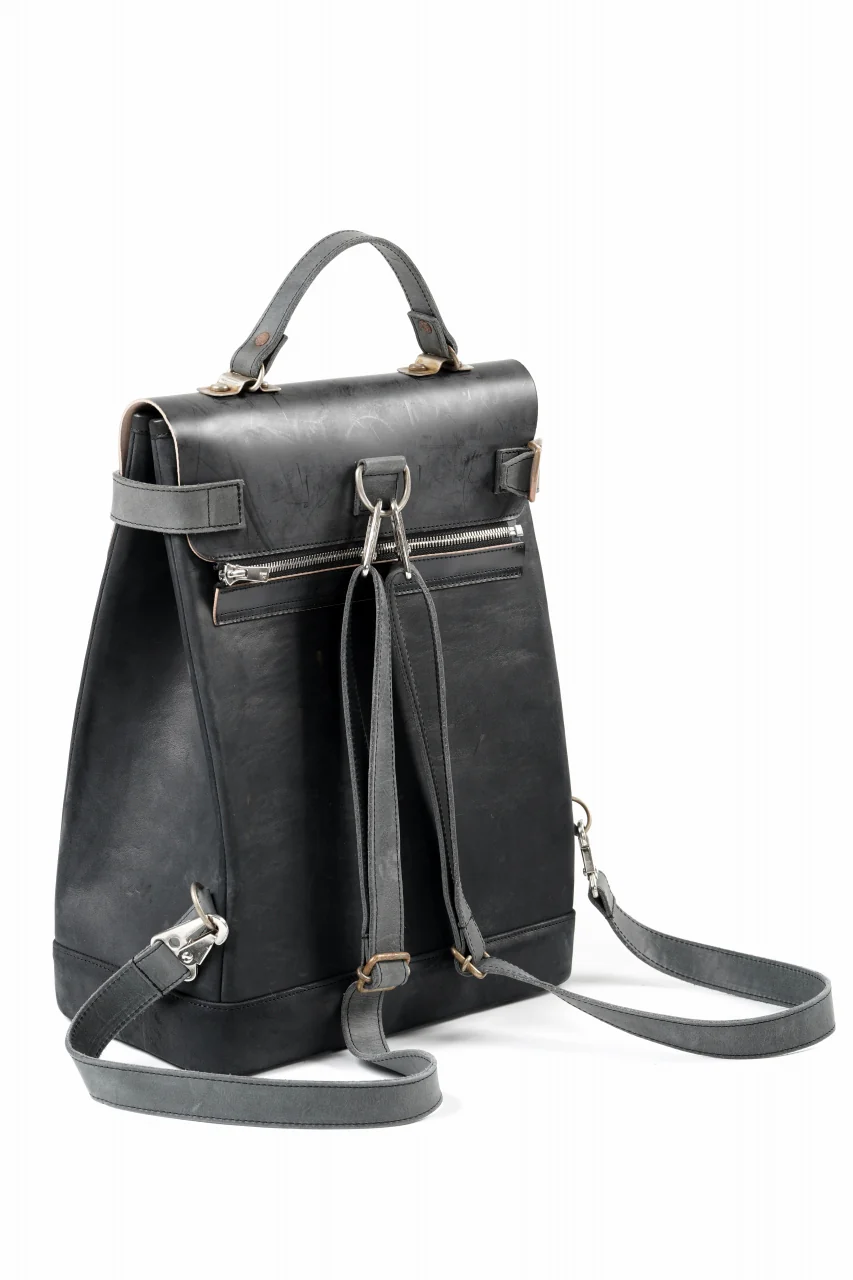 ierib exclusive GV Ruck Sack / Shell Cordovan + Horse Nubuck Leather (BLACK) - Image 4