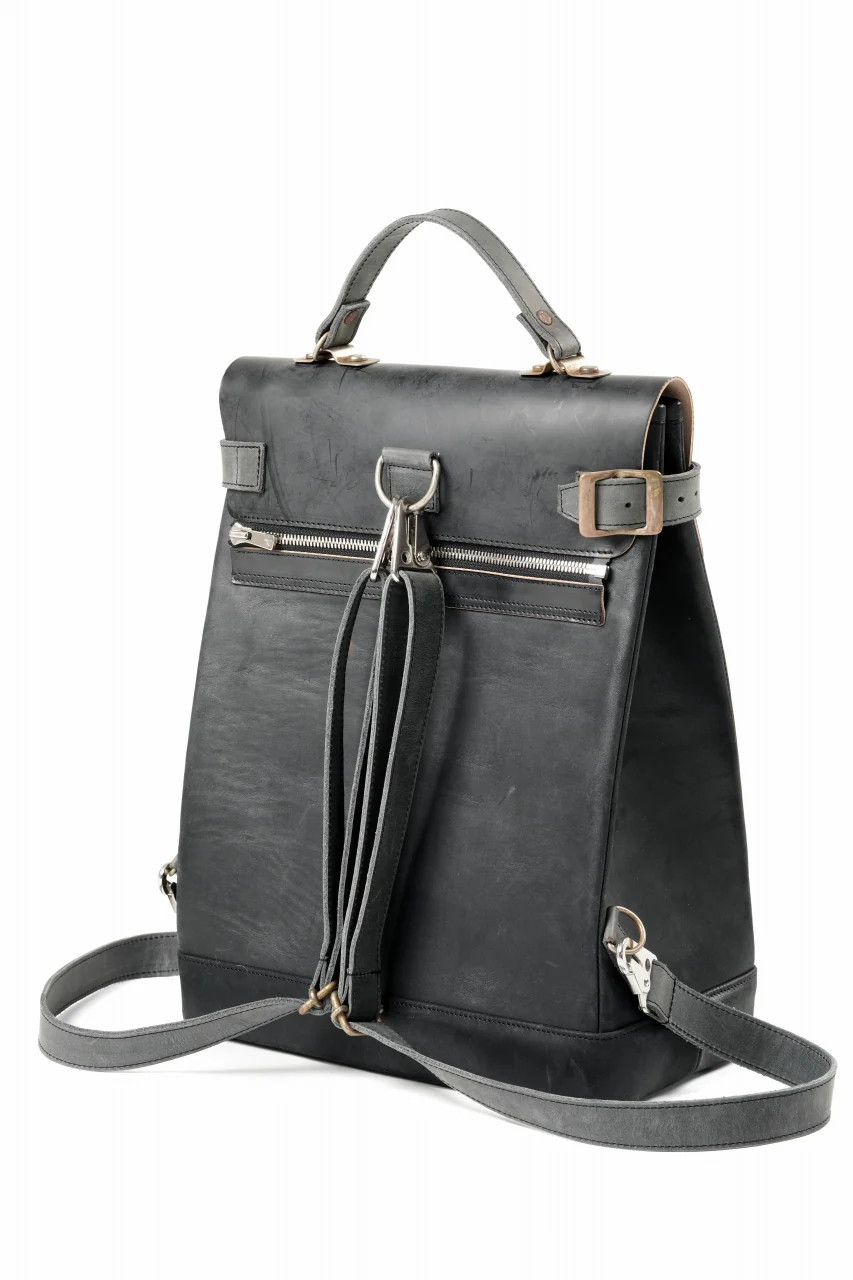 ierib exclusive GV Ruck Sack / Shell Cordovan + Horse Nubuck Leather (BLACK) - Image 5