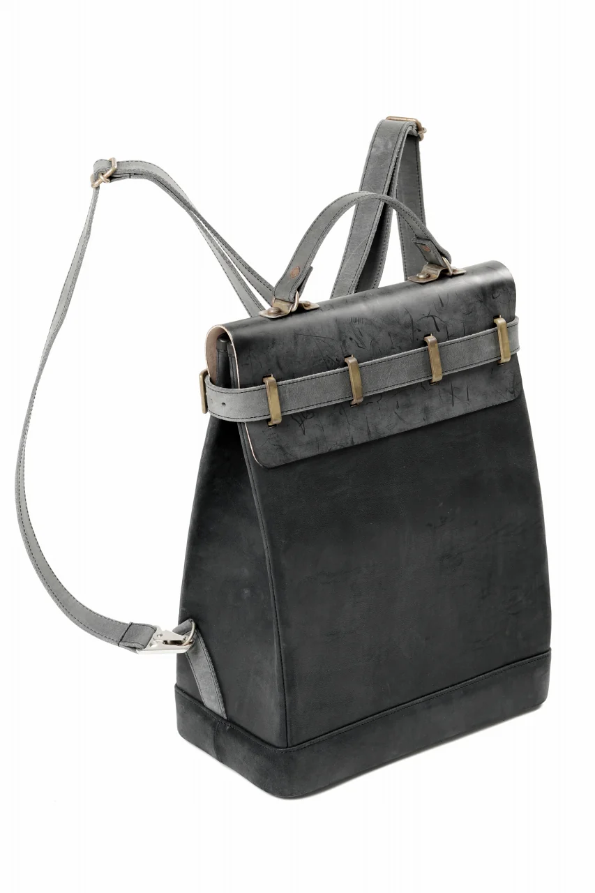 ierib exclusive GV Ruck Sack / Shell Cordovan + Horse Nubuck Leather (BLACK) - Image 6