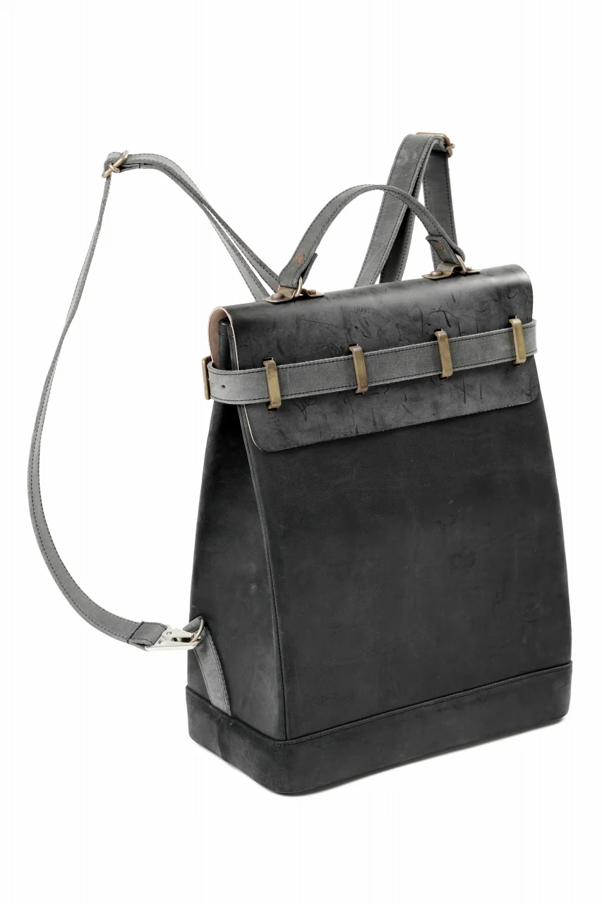 ierib exclusive GV Ruck Sack / Shell Cordovan + Horse Nubuck Leather (BLACK) - Image 7
