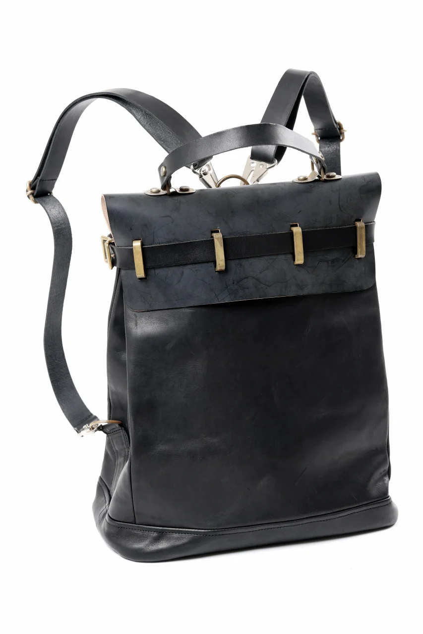 ierib exclusive GV Ruck Sack / Shell Cordovan + Shiny Horse Leather (BLACK) - Image 2