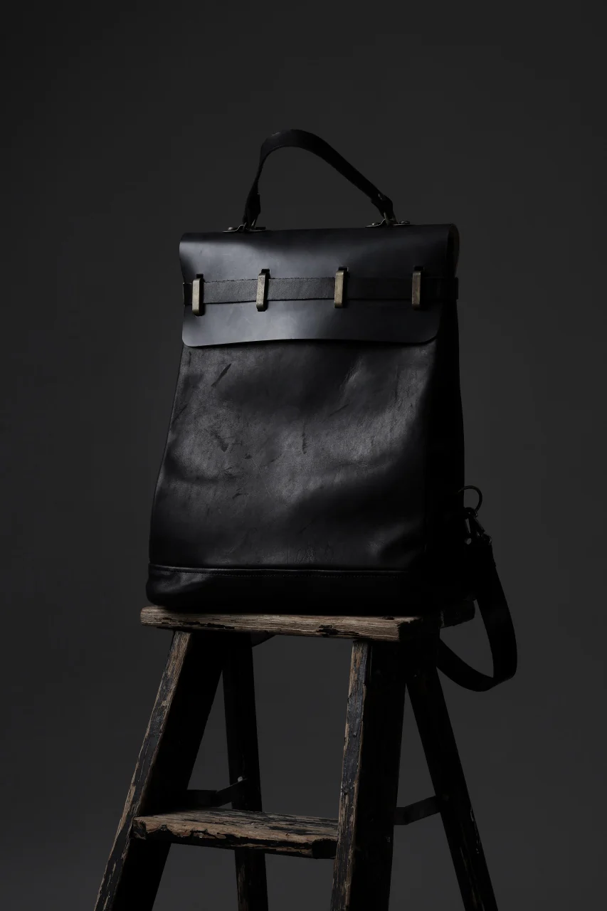 ierib exclusive GV Ruck Sack / Shell Cordovan + Shiny Horse Leather (BLACK) - Image 27