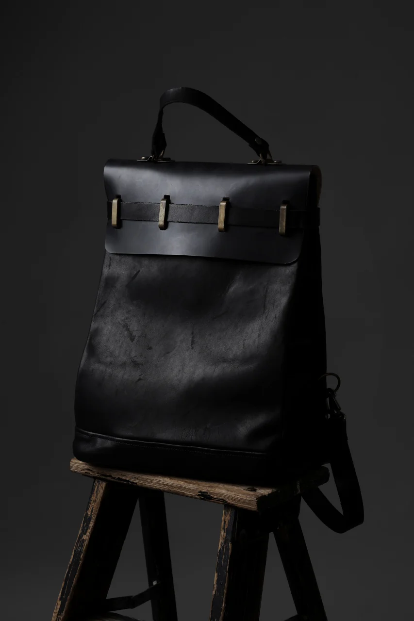 ierib exclusive GV Ruck Sack / Shell Cordovan + Shiny Horse Leather (BLACK) - Image 28