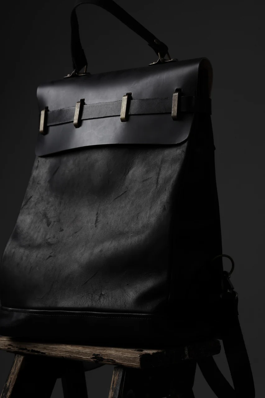 ierib exclusive GV Ruck Sack / Shell Cordovan + Shiny Horse Leather (BLACK) - Image 34