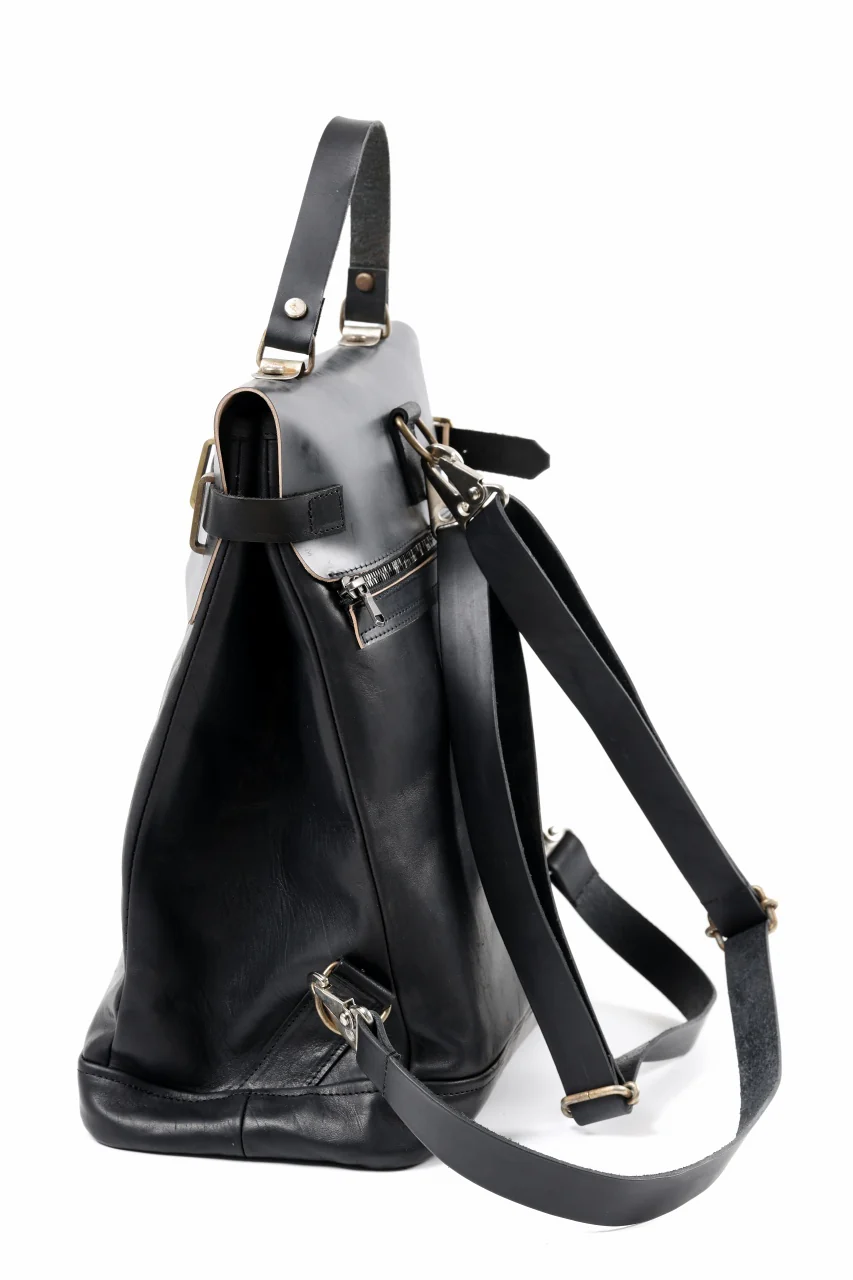 ierib exclusive GV Ruck Sack / Shell Cordovan + Shiny Horse Leather (BLACK) - Image 5