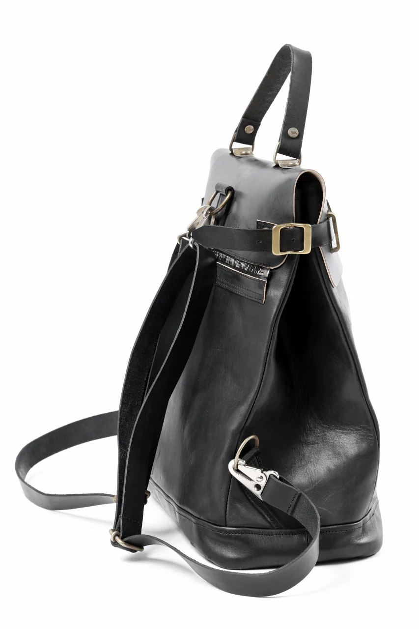 ierib exclusive GV Ruck Sack / Shell Cordovan + Shiny Horse Leather (BLACK) - Image 8