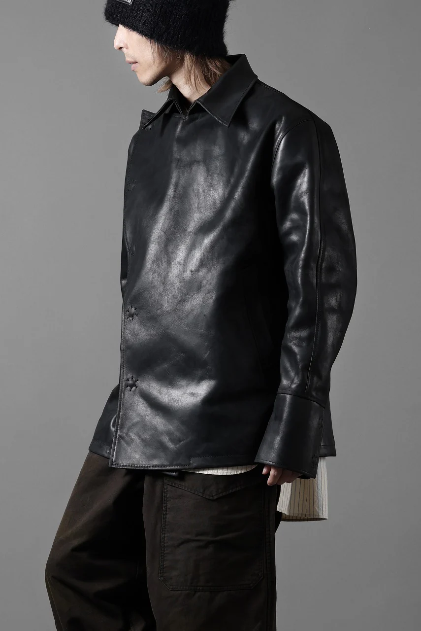 ierib exclusive Jean Coat-Blouson / Horse Nubuck Leather (BLACK) - Image 28