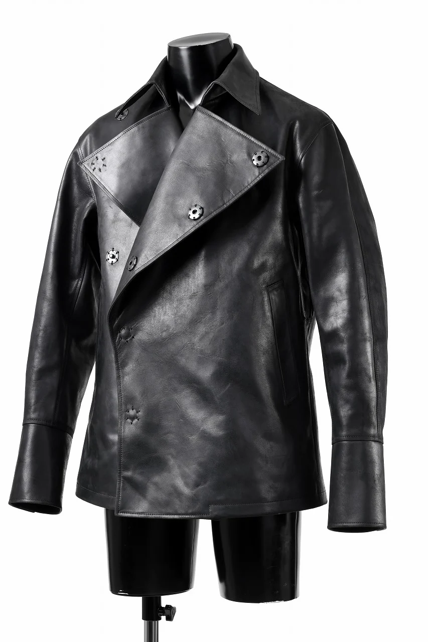 ierib exclusive Jean Coat-Blouson / Horse Nubuck Leather (BLACK) - Image 3