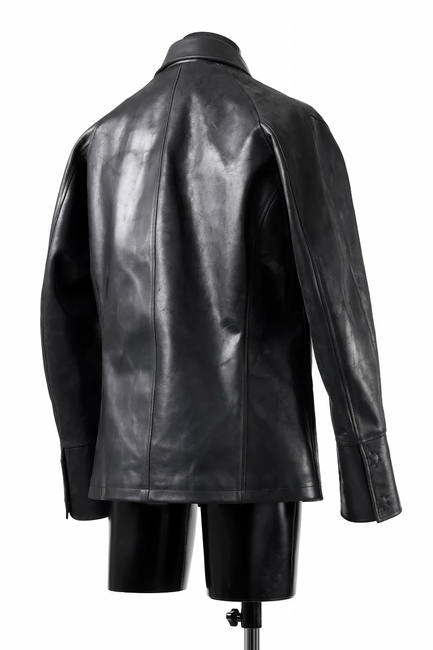 ierib exclusive Jean Coat-Blouson / Horse Nubuck Leather (BLACK) - Image 6