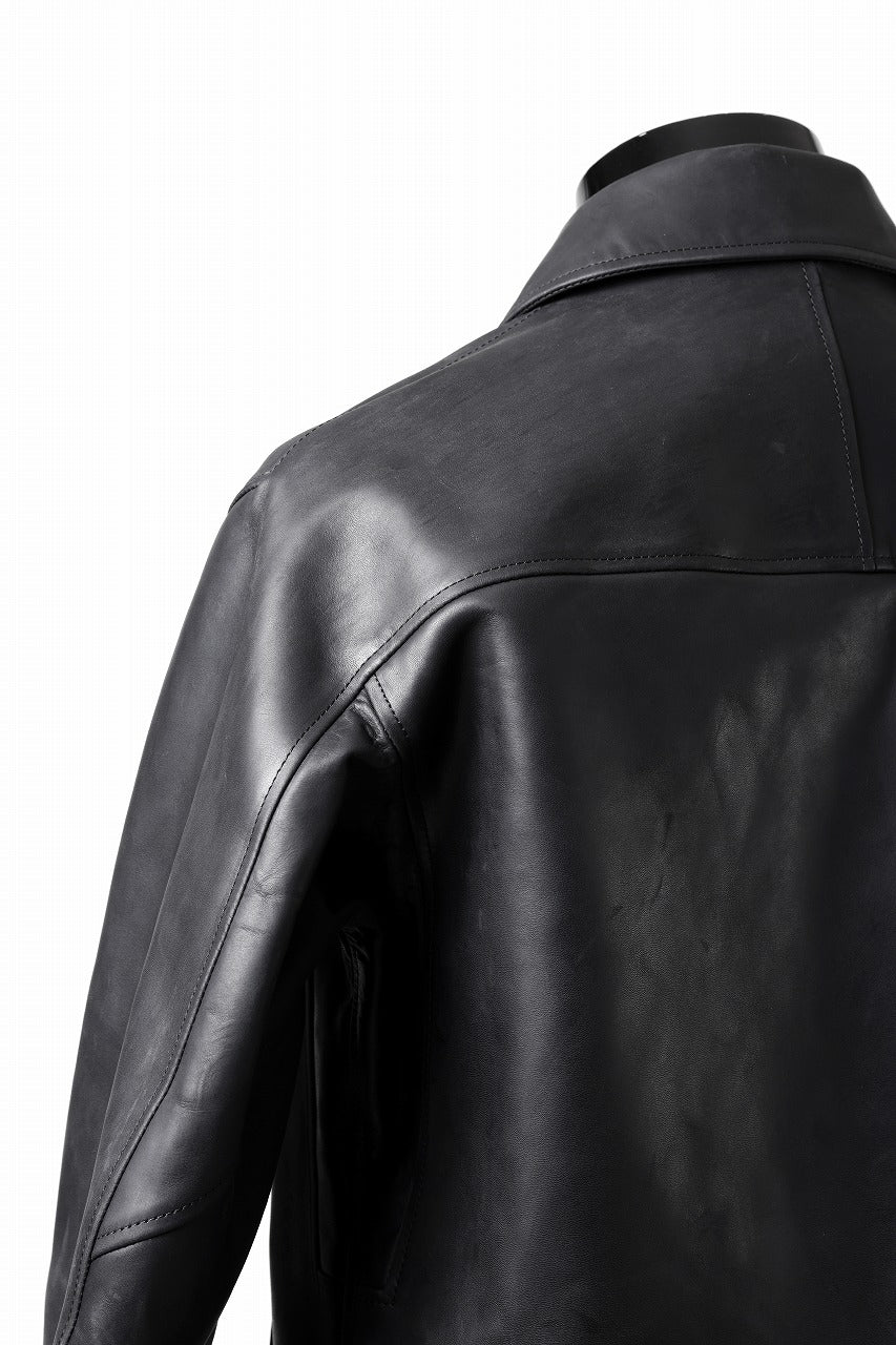 ierib exclusive Lukas Jacket / Horse Nubuck Leather (BLACK) - Image 18