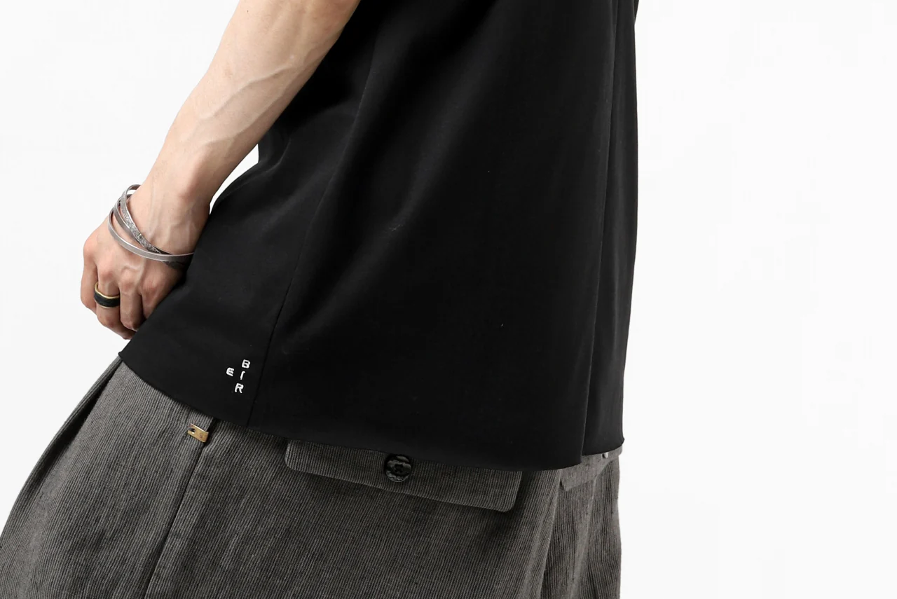ierib exclusive raw edge Tee type-R / light jersey (BLACK) - Image 36