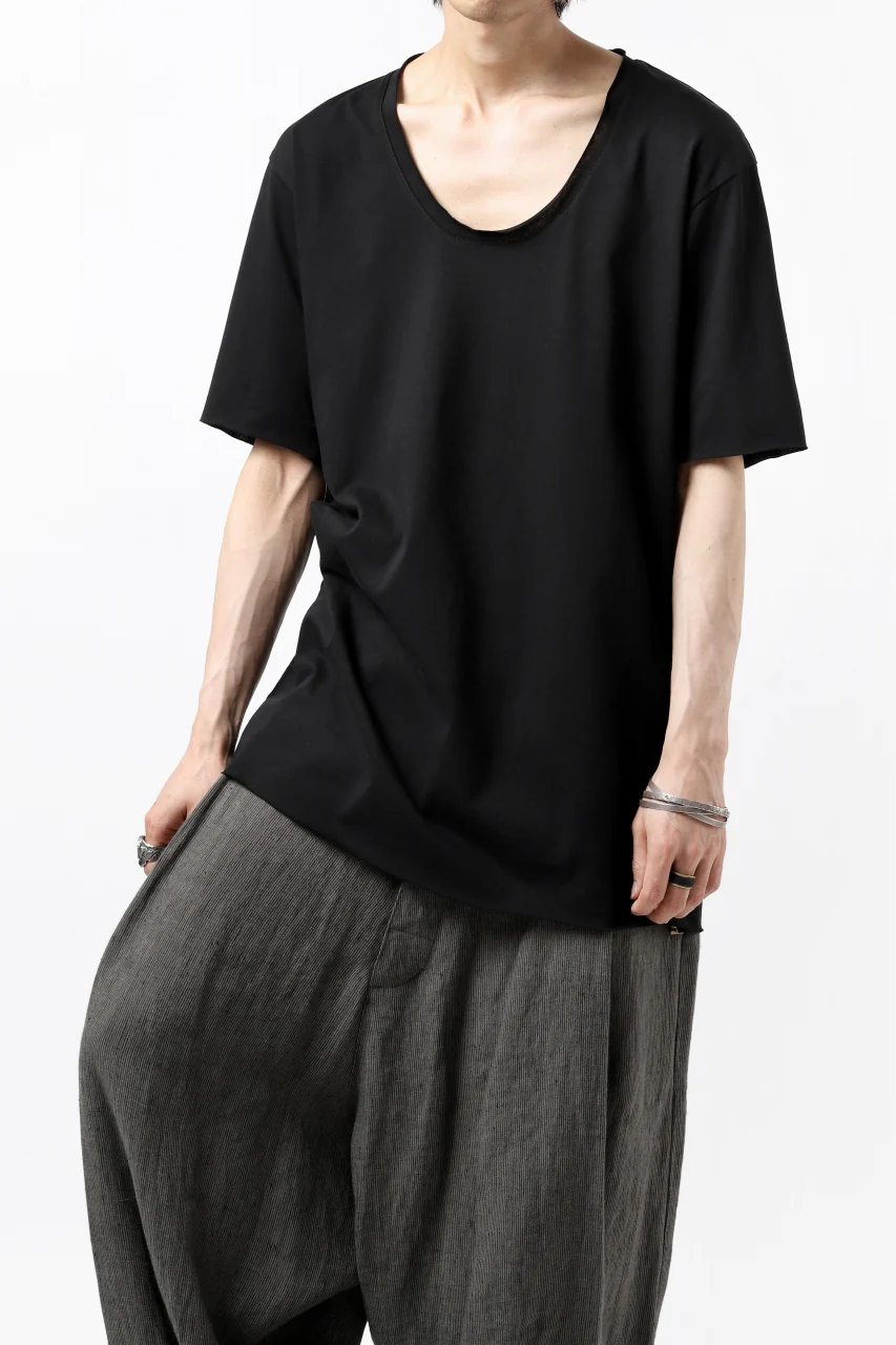 ierib exclusive raw edge Tee type-R / light jersey (BLACK) - Image 6