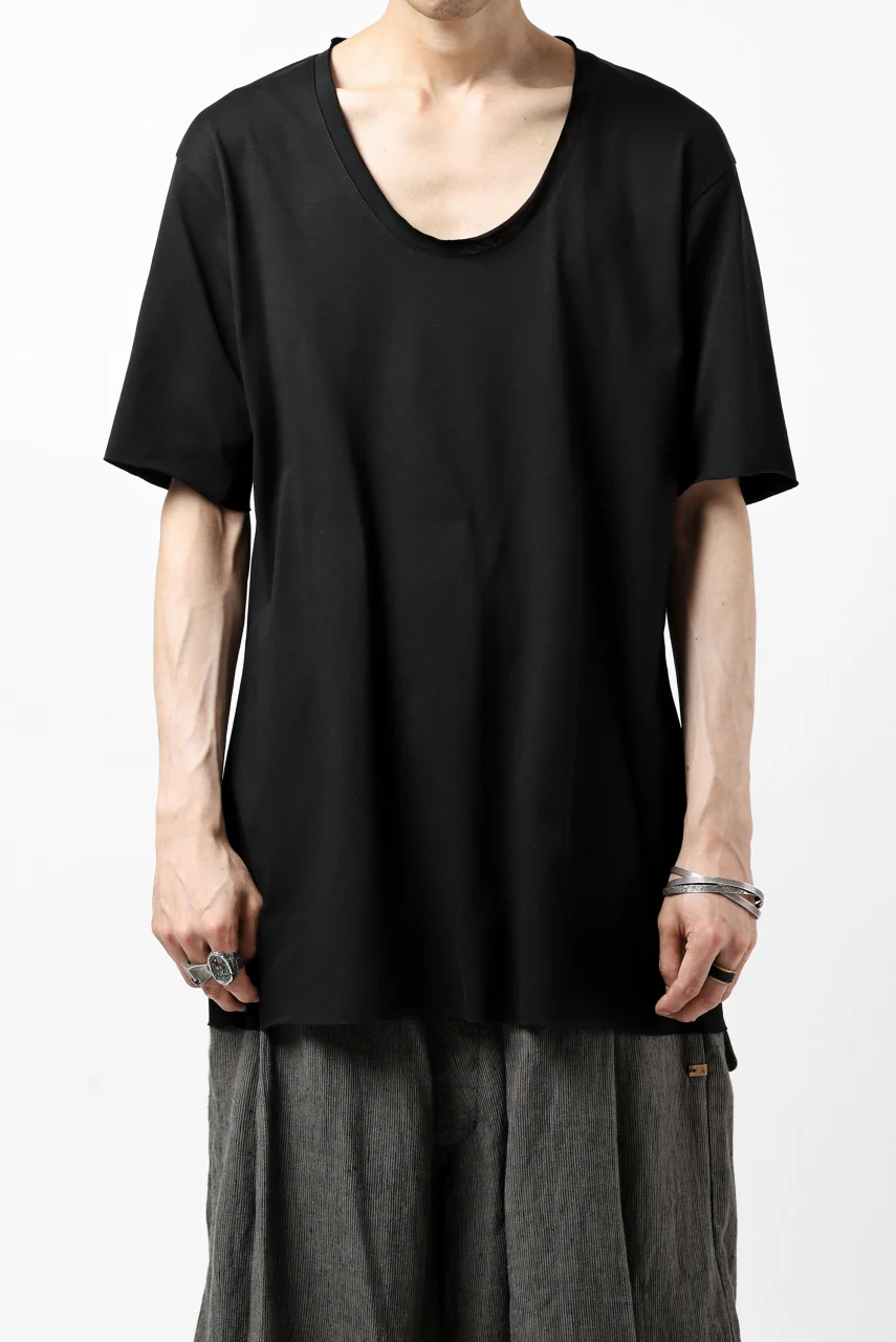 ierib exclusive raw edge Tee type-R / light jersey (BLACK) - Image 8