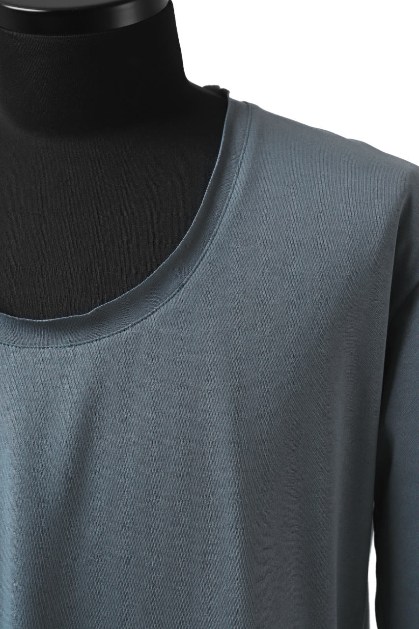 ierib exclusive raw edge Tee type-R / light jersey (BLUE GREY) - Image 15