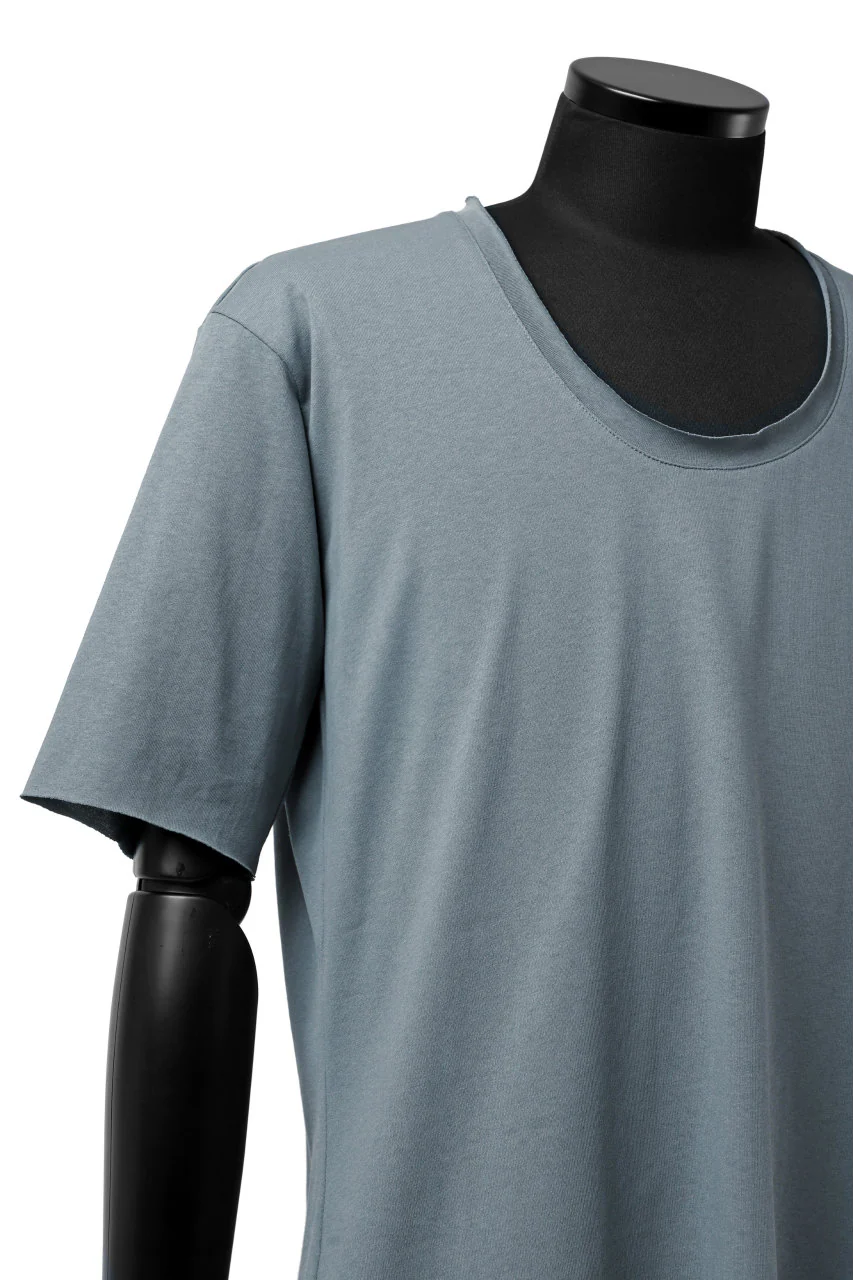 ierib exclusive raw edge Tee type-R / light jersey (BLUE GREY) - Image 17