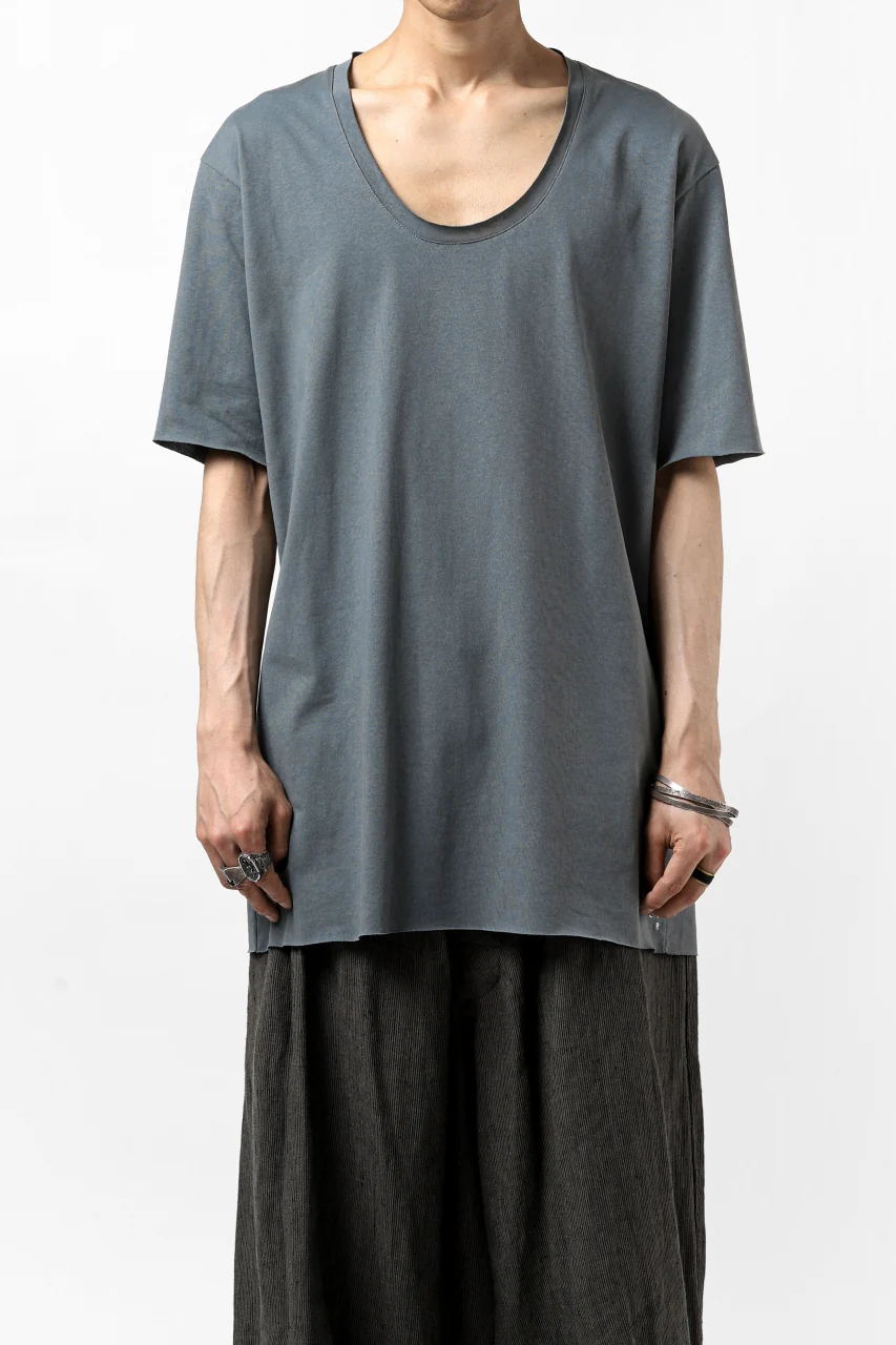 ierib exclusive raw edge Tee type-R / light jersey (BLUE GREY) - Image 2