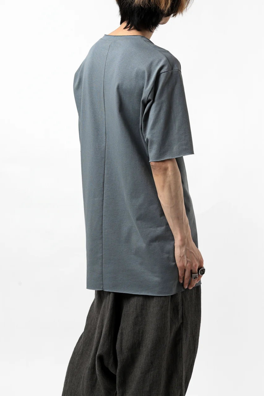 ierib exclusive raw edge Tee type-R / light jersey (BLUE GREY) - Image 23
