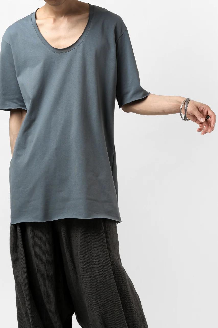 ierib exclusive raw edge Tee type-R / light jersey (BLUE GREY) - Image 25