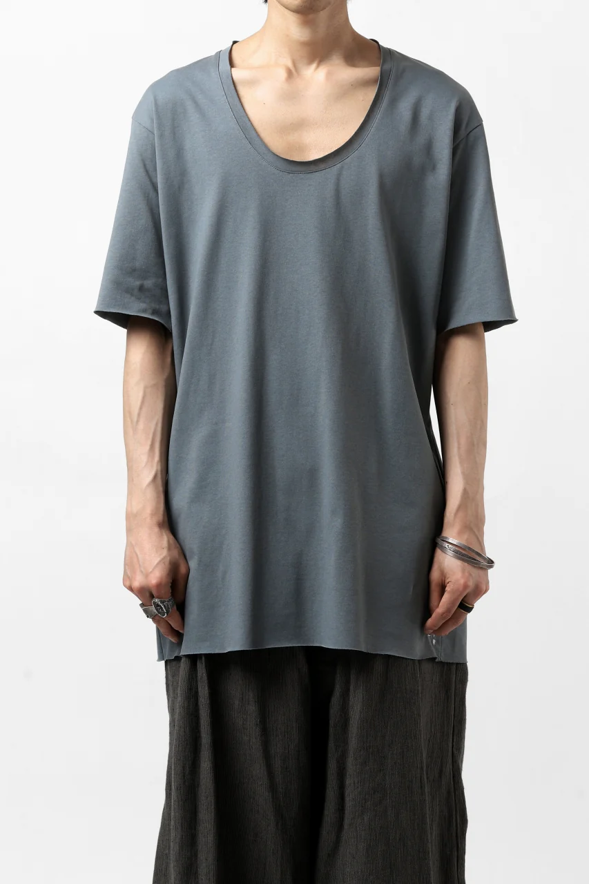 ierib exclusive raw edge Tee type-R / light jersey (BLUE GREY) - Image 26