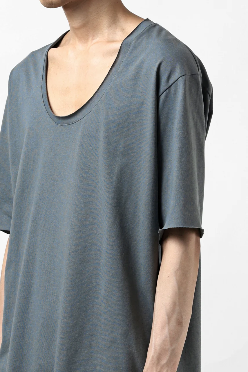 ierib exclusive raw edge Tee type-R / light jersey (BLUE GREY) - Image 27