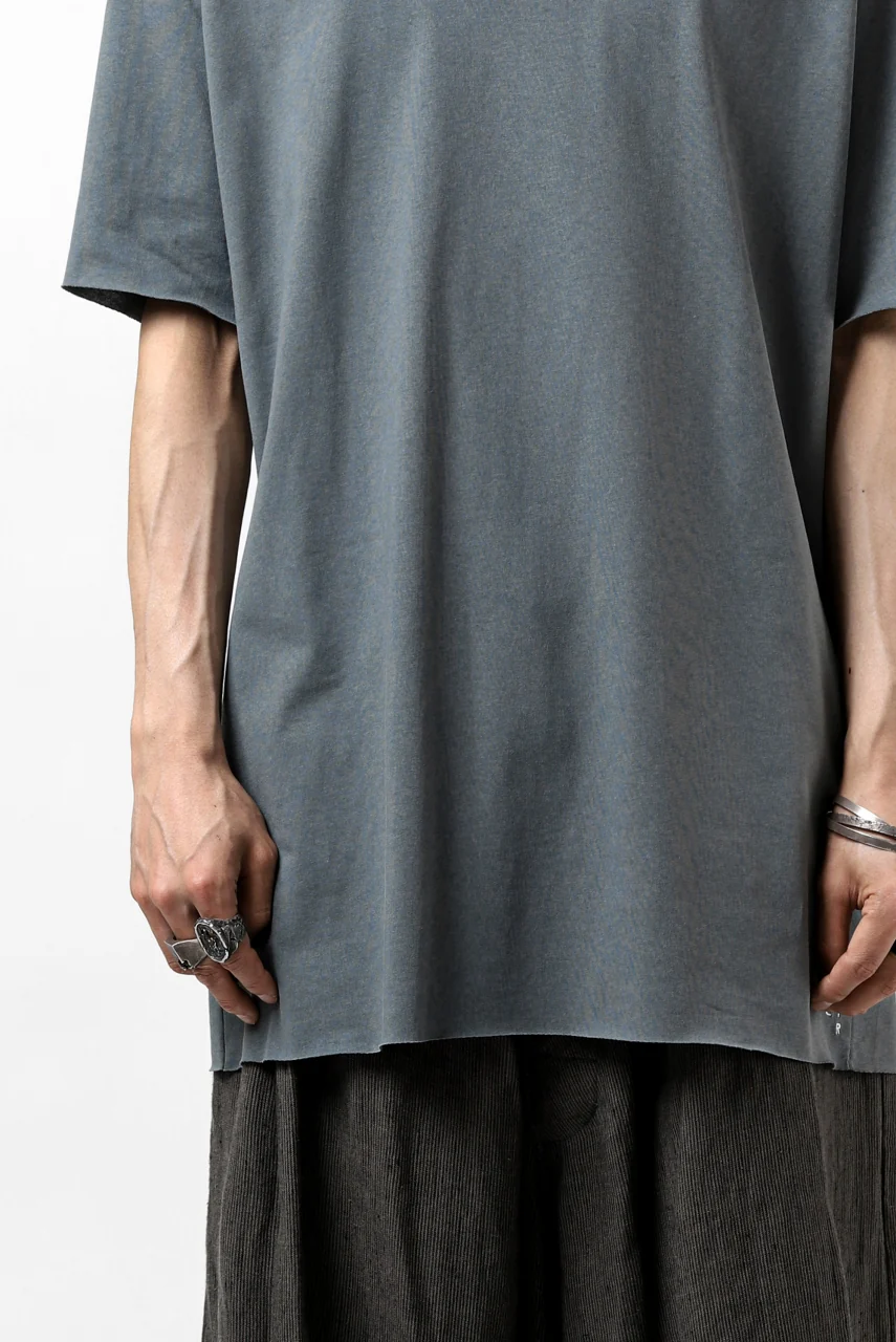 ierib exclusive raw edge Tee type-R / light jersey (BLUE GREY) - Image 31