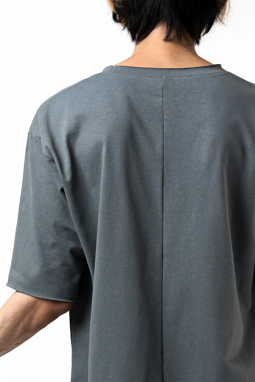 ierib exclusive raw edge Tee type-R / light jersey (BLUE GREY) - Image 34