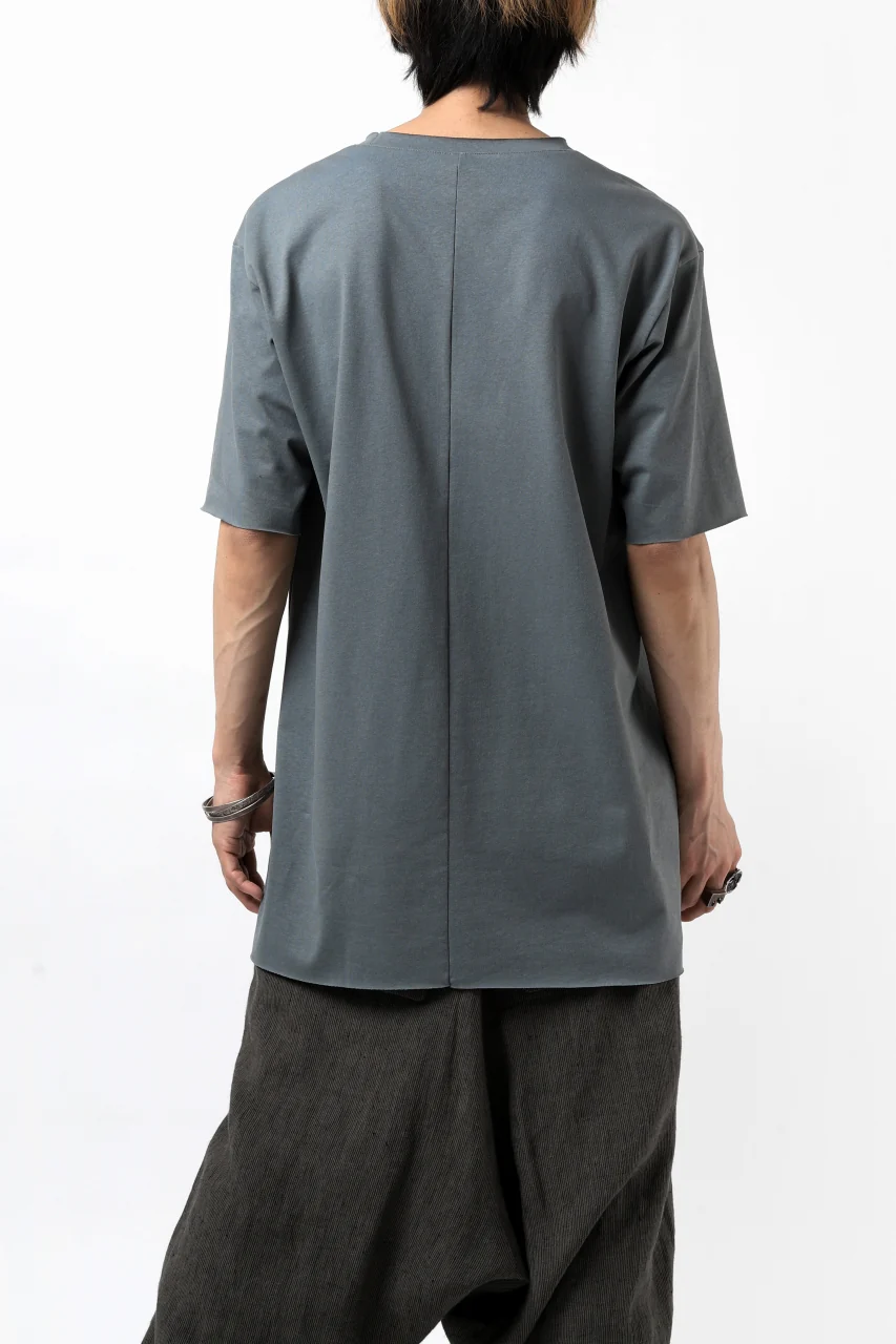 ierib exclusive raw edge Tee type-R / light jersey (BLUE GREY) - Image 5