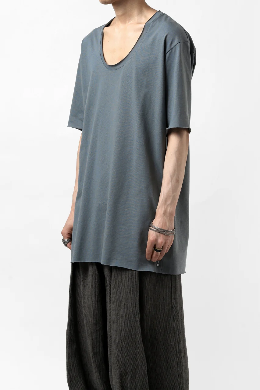 ierib exclusive raw edge Tee type-R / light jersey (BLUE GREY) - Image 6