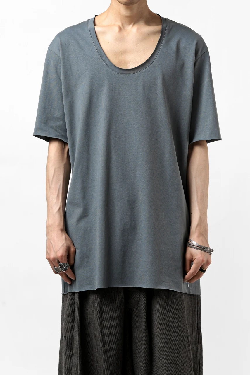 ierib exclusive raw edge Tee type-R / light jersey (BLUE GREY) - Image 8