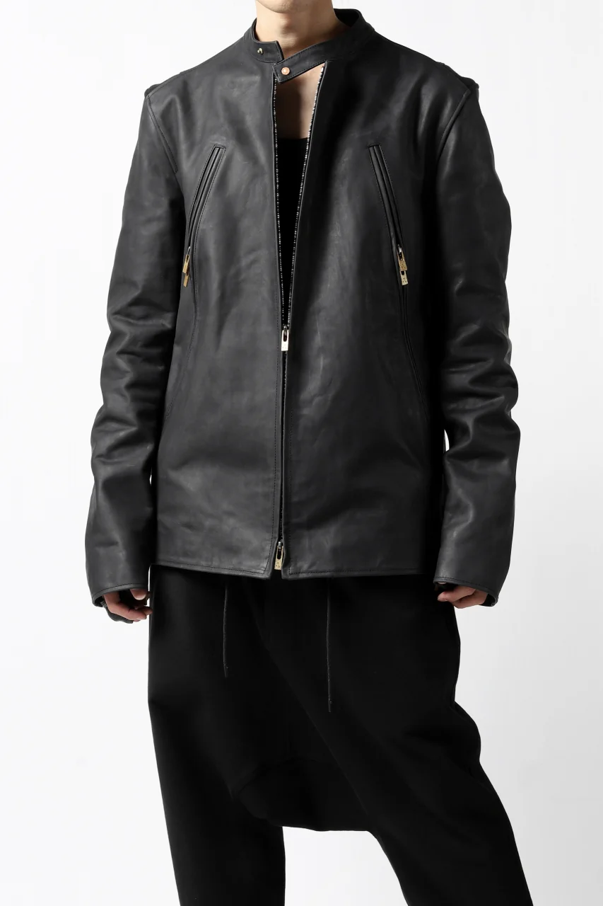 ierib exclusive single biker jacket / Nicolas Italy Vachetta (BLACK) - Image 13