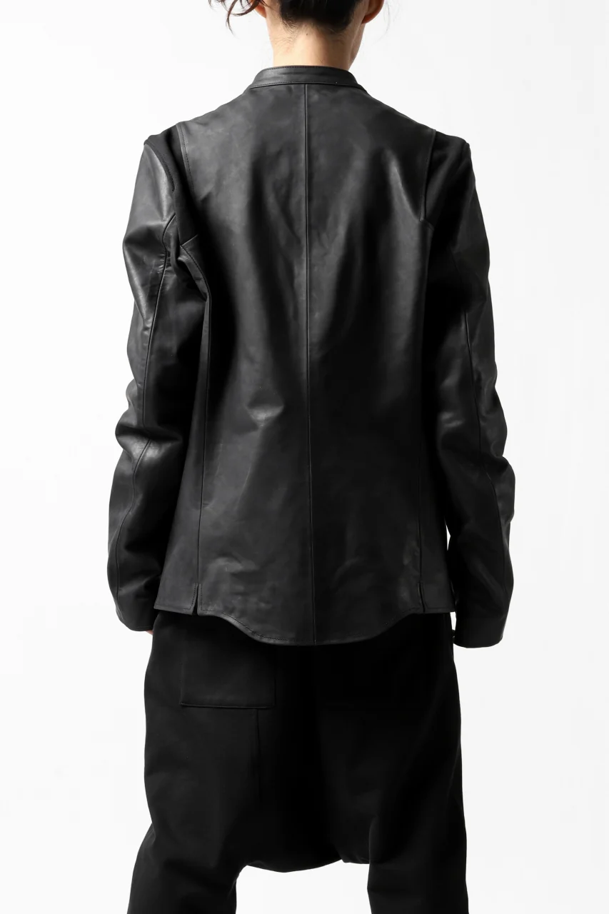 ierib exclusive single biker jacket / Nicolas Italy Vachetta (BLACK) - Image 15