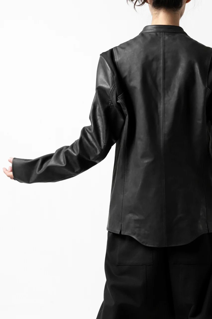 ierib exclusive single biker jacket / Nicolas Italy Vachetta (BLACK) - Image 18