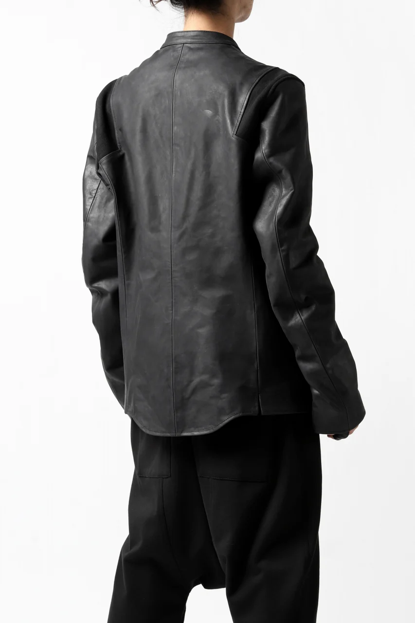 ierib exclusive single biker jacket / Nicolas Italy Vachetta (BLACK) - Image 19