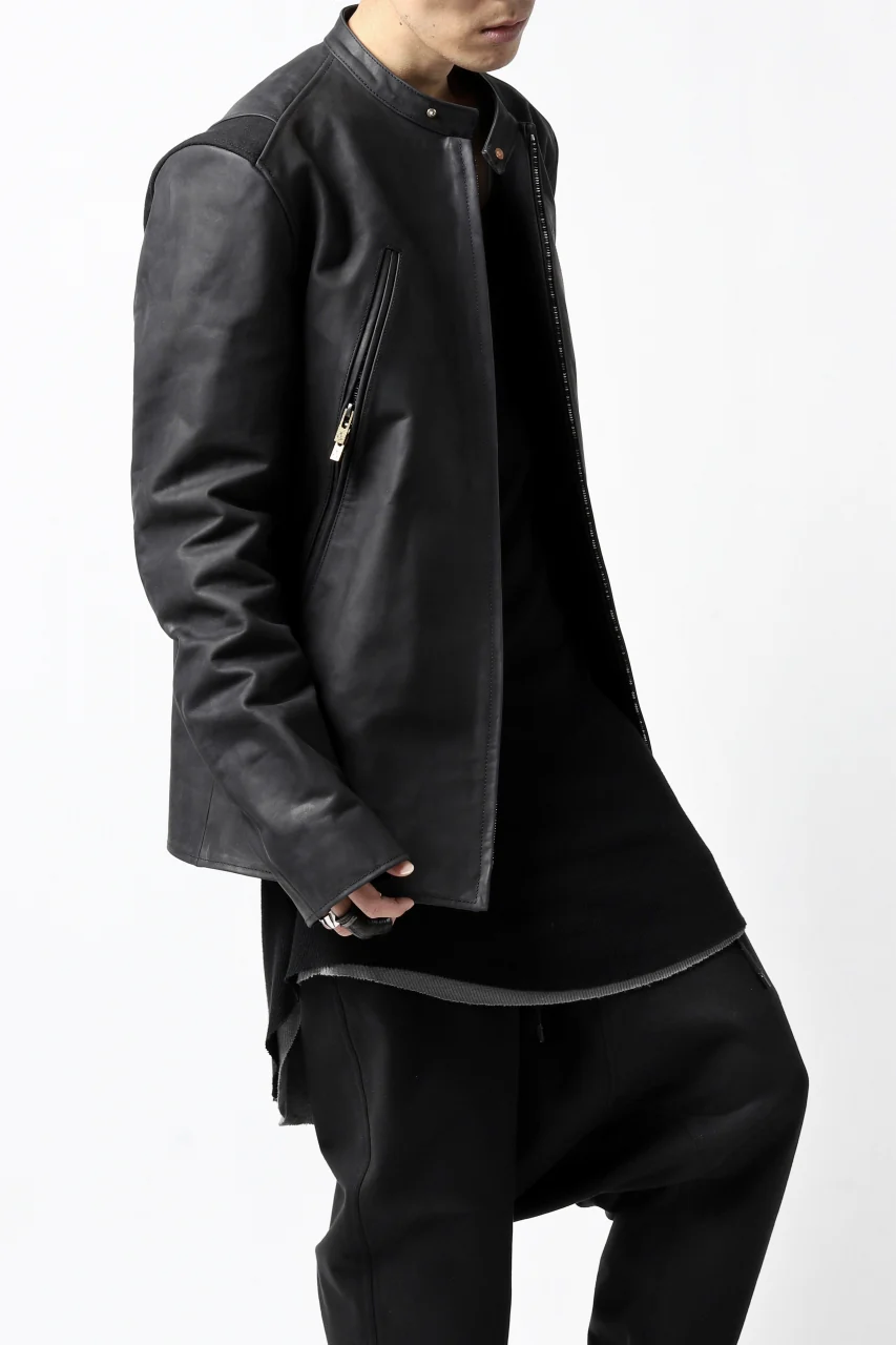 ierib exclusive single biker jacket / Nicolas Italy Vachetta (BLACK) - Image 20