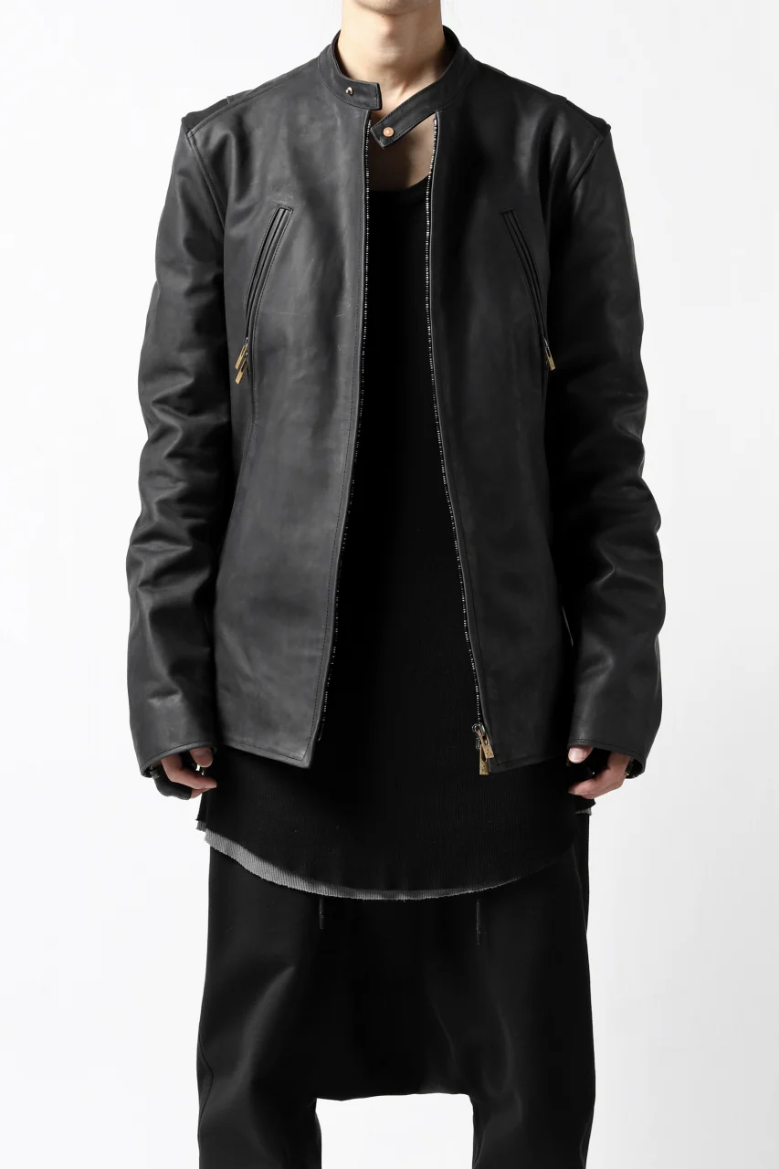 ierib exclusive single biker jacket / Nicolas Italy Vachetta (BLACK) - Image 21