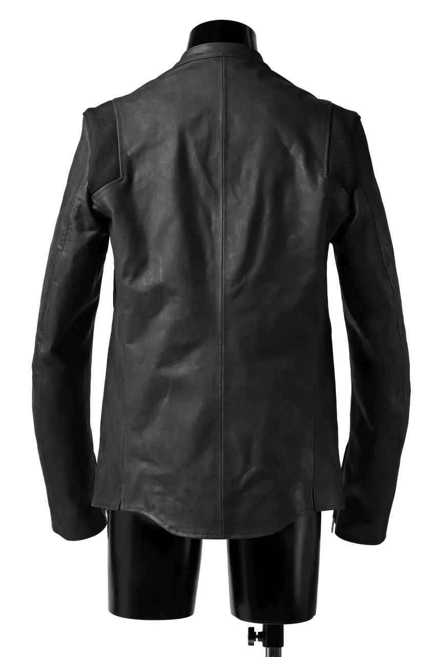 ierib exclusive single biker jacket / Nicolas Italy Vachetta (BLACK) - Image 22