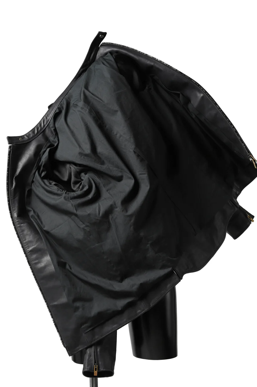 ierib exclusive single biker jacket / Nicolas Italy Vachetta (BLACK) - Image 23