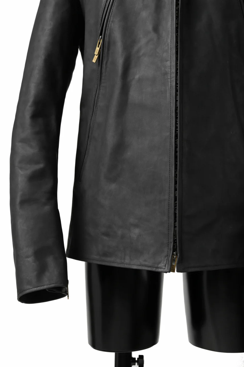 ierib exclusive single biker jacket / Nicolas Italy Vachetta (BLACK) - Image 25
