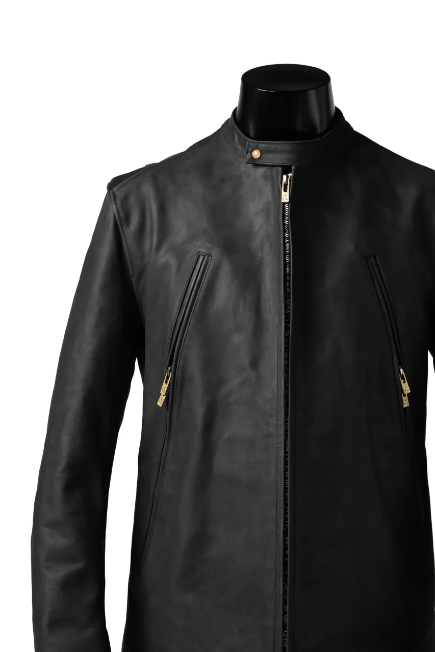 ierib exclusive single biker jacket / Nicolas Italy Vachetta (BLACK) - Image 27