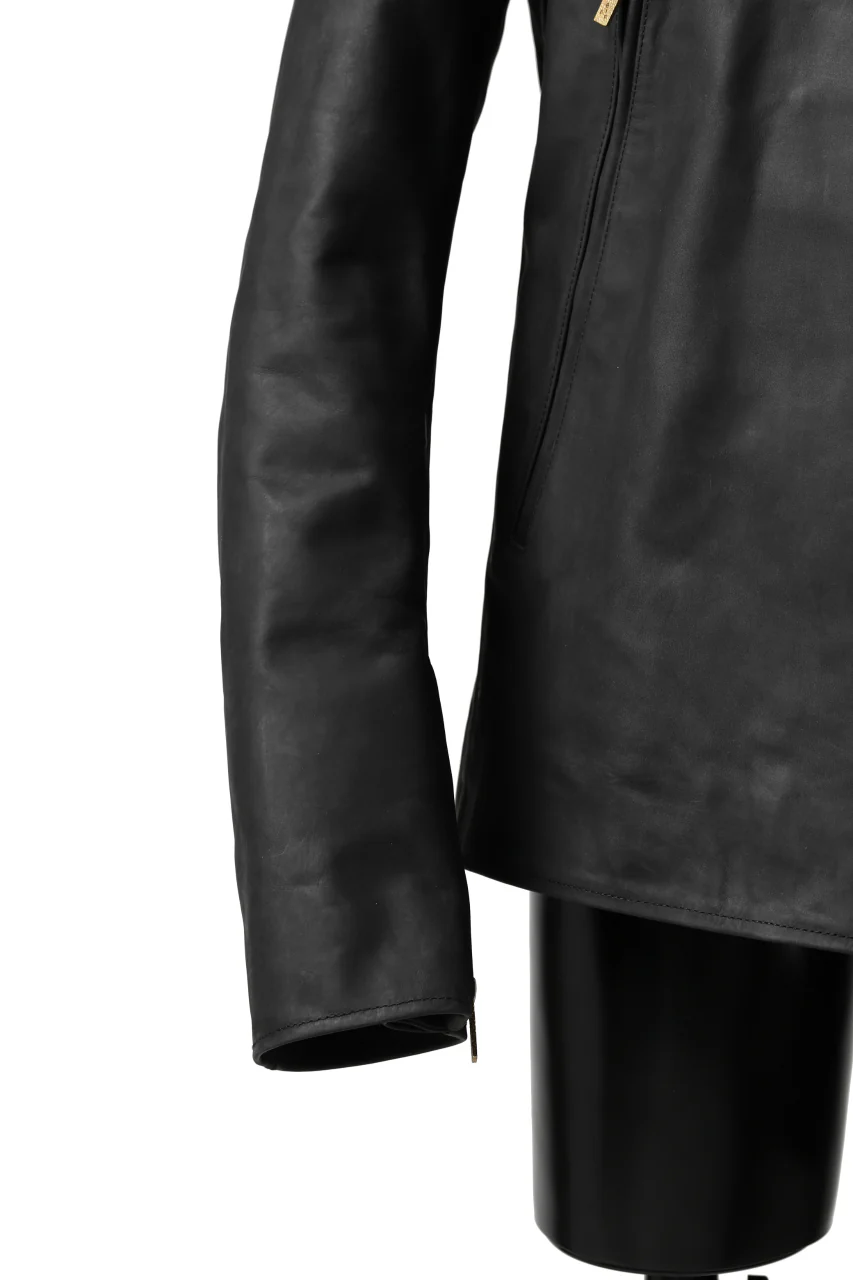 ierib exclusive single biker jacket / Nicolas Italy Vachetta (BLACK) - Image 28