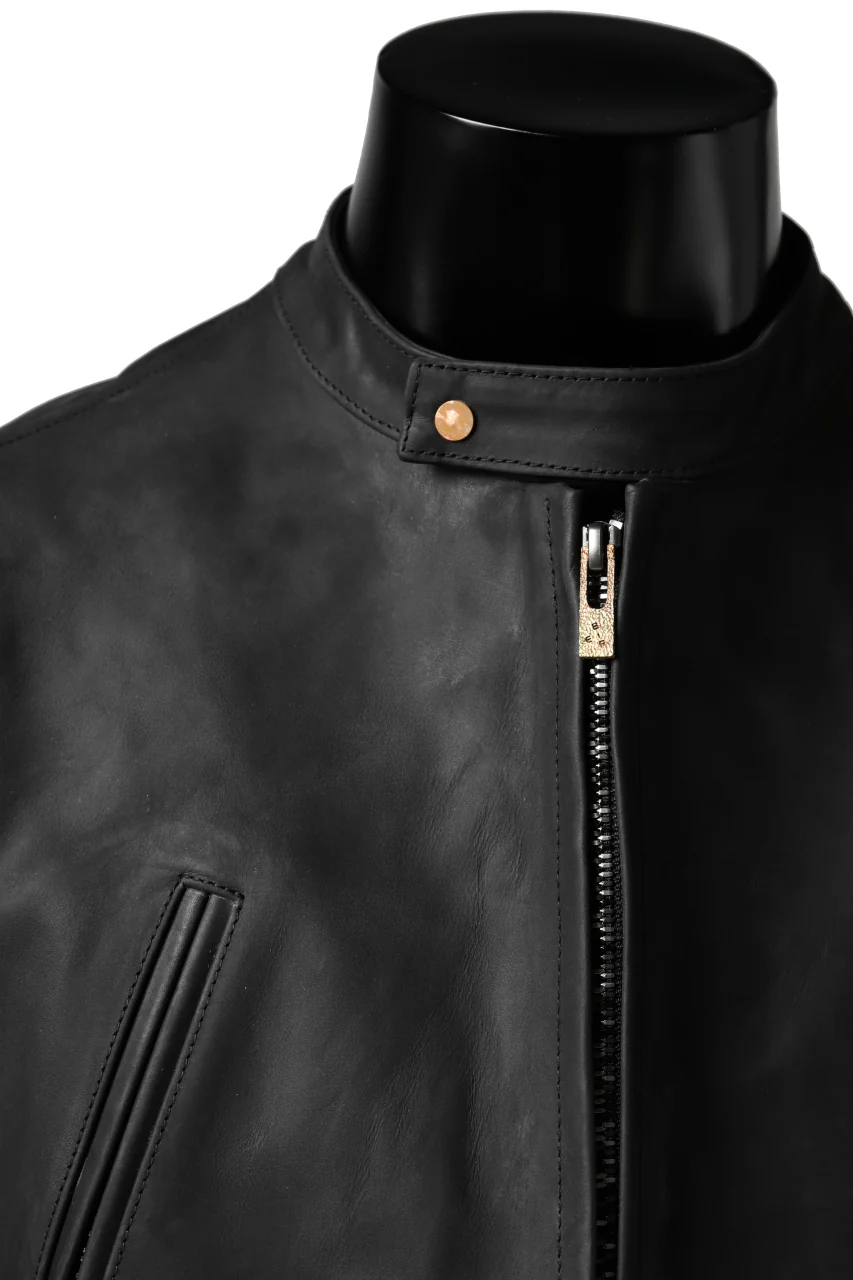 ierib exclusive single biker jacket / Nicolas Italy Vachetta (BLACK) - Image 29