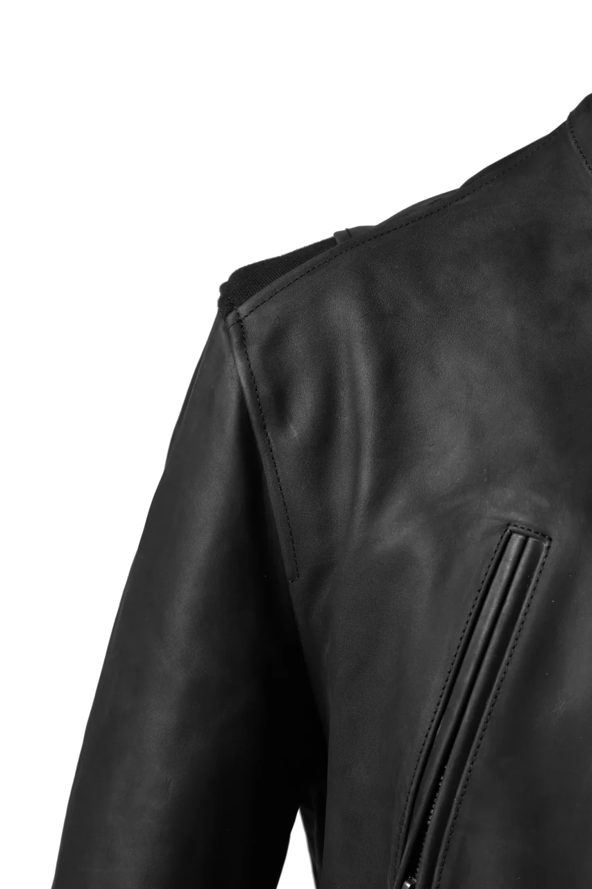 ierib exclusive single biker jacket / Nicolas Italy Vachetta (BLACK) - Image 30