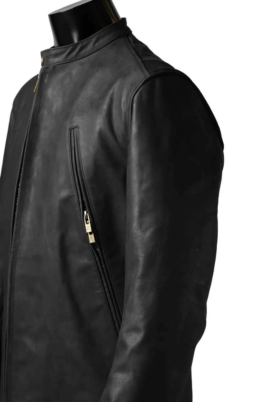 ierib exclusive single biker jacket / Nicolas Italy Vachetta (BLACK) - Image 34
