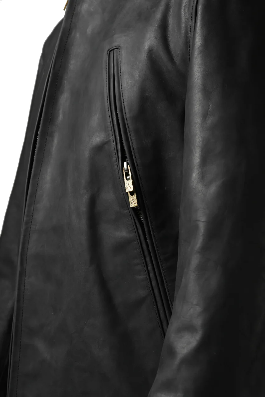 ierib exclusive single biker jacket / Nicolas Italy Vachetta (BLACK) - Image 36